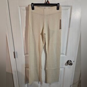 Spiritual Gangster Cream Ribbed Pants